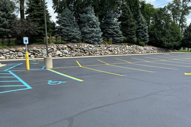 ADA parking lot compliance at American Asphalt Paving & Sealcoating, Troy MI